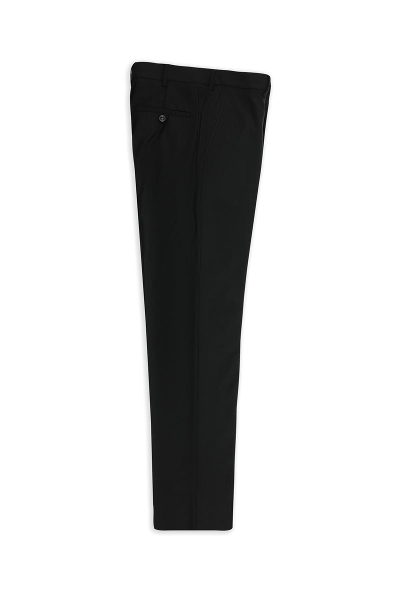Siyah Regular Fit Yünlü Klasik Kumaş Pantolon