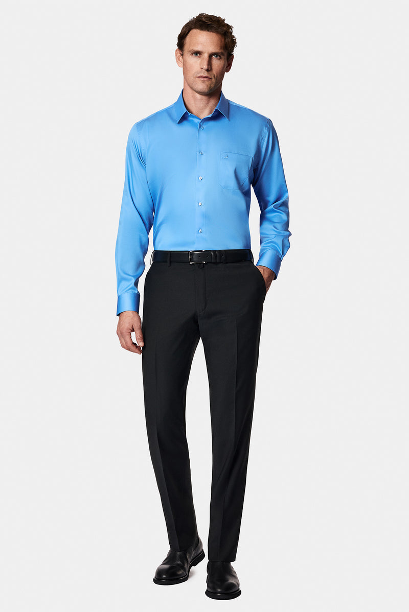 Siyah 6 Drop Regular Fit Standart Kesim Yünlü Klasik Kumaş Pantolon
