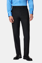 Siyah 4 Drop Relaxed Fit Rahat Kesim Yünlü Klasik Kumaş Pantolon