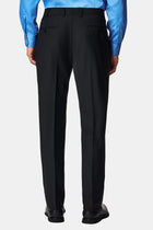 Siyah 4 Drop Relaxed Fit Rahat Kesim Yünlü Klasik Kumaş Pantolon
