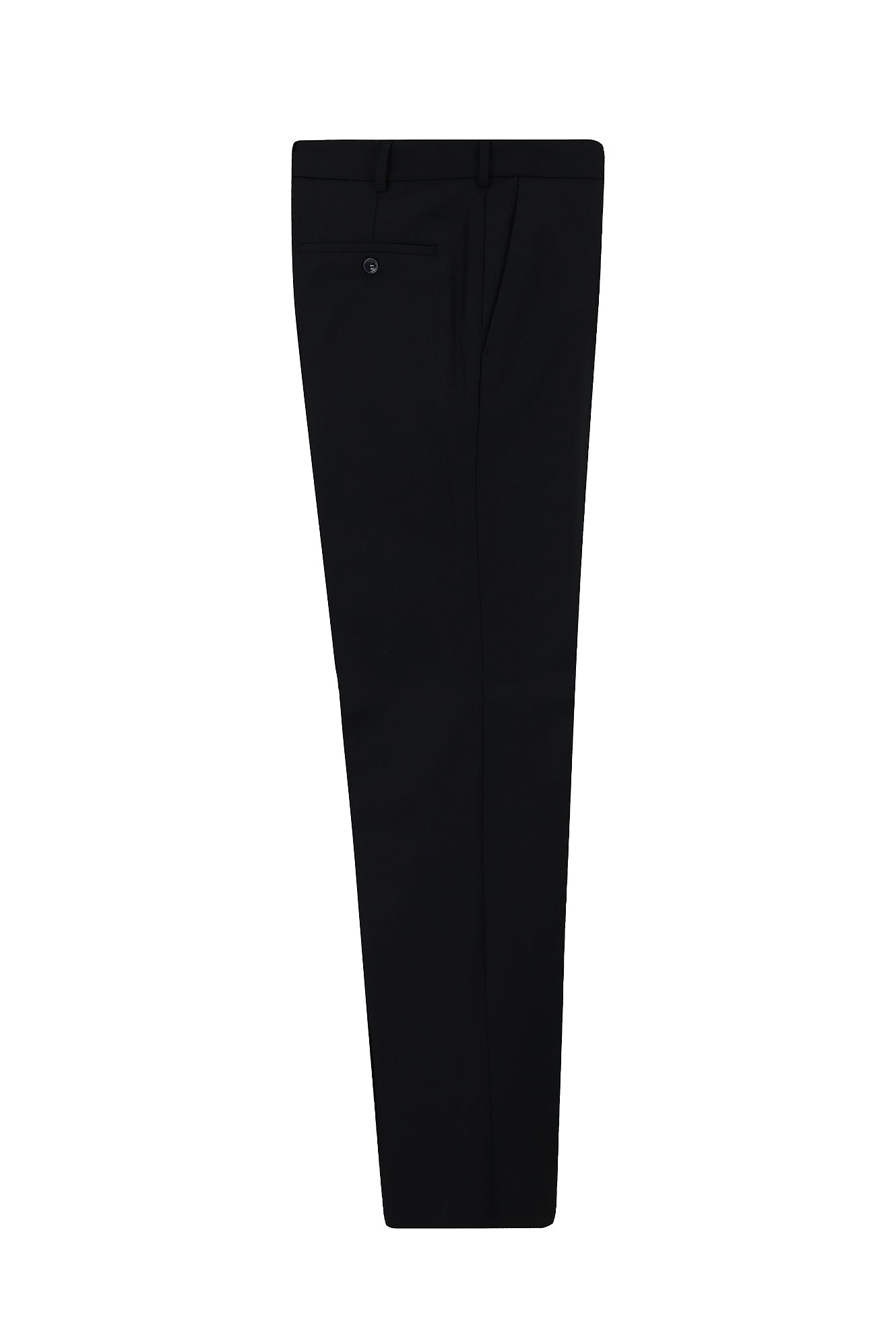 Siyah Lacivert Slim Fit Dar Kesim Yünlü Klasik Kumaş Pantolon