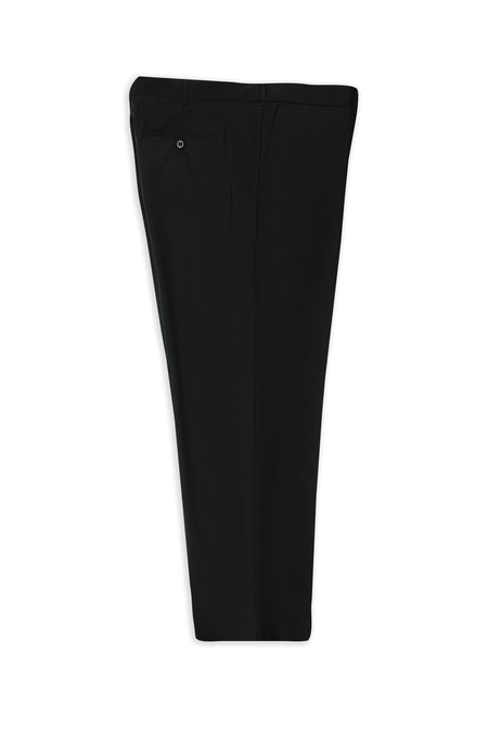 Siyah 4 Drop Relaxed Fit Rahat Kesim Yünlü Klasik Kuma? Pantolon-Abdullah Ki??l?
