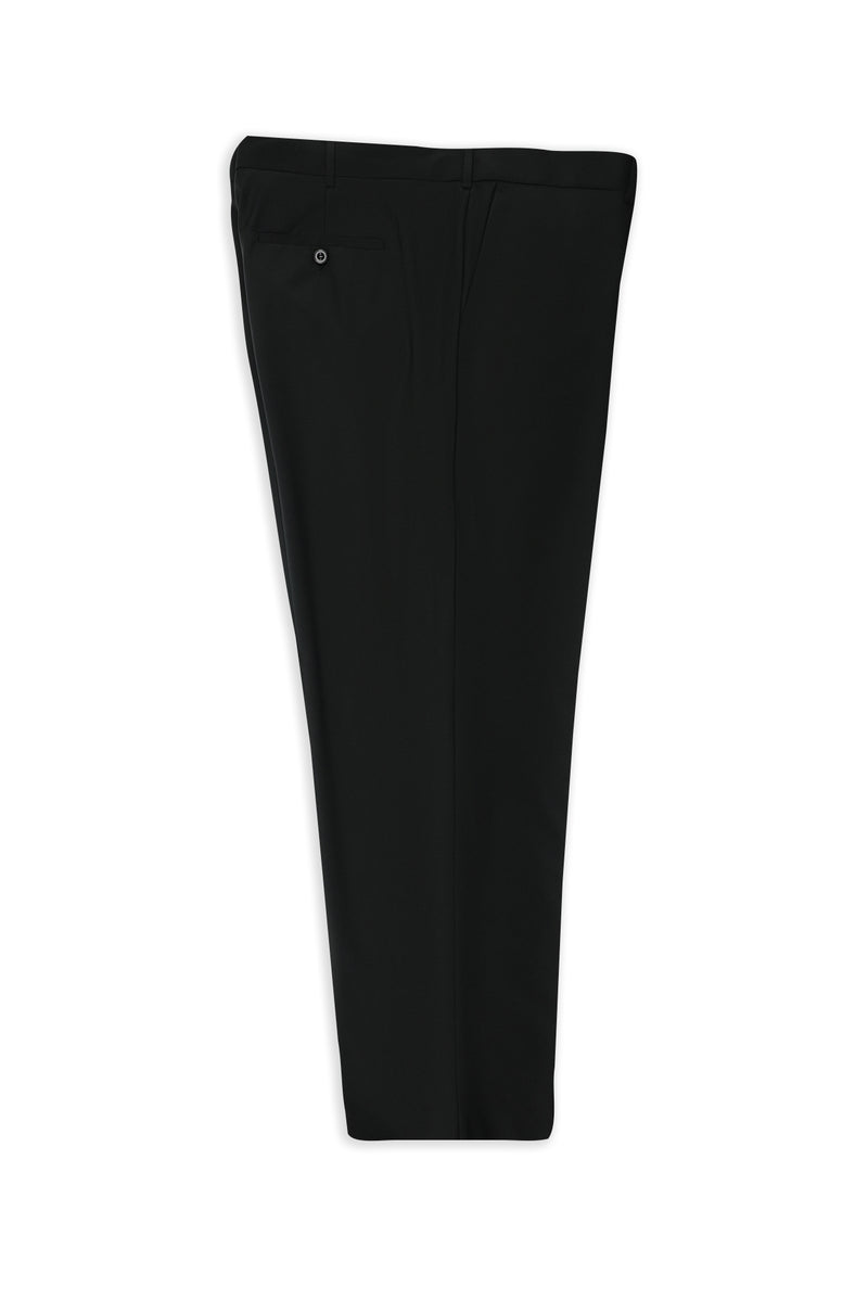 Siyah Relaxed Fit Rahat Kesim Yünlü Klasik Kumaş Pantolon