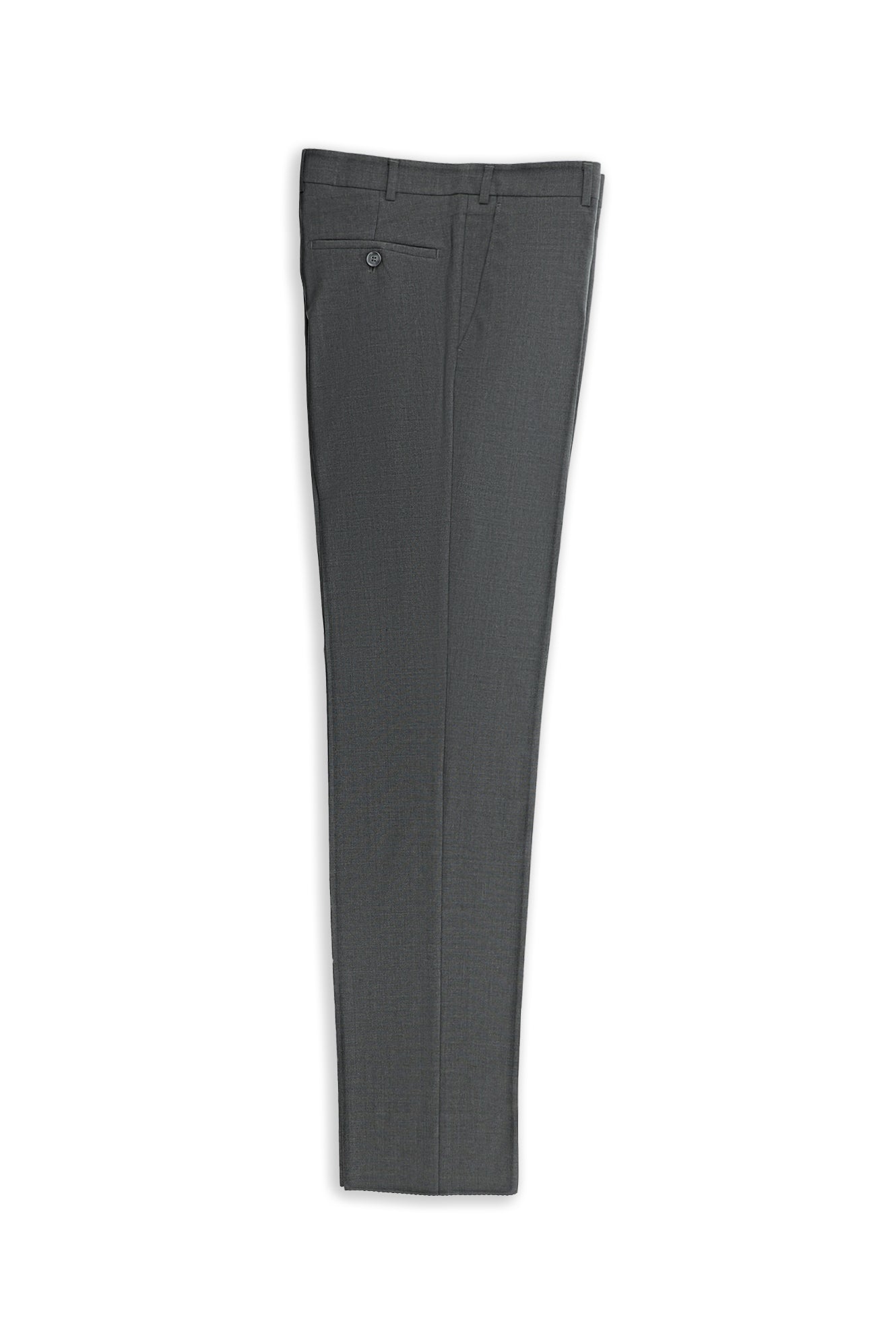 Orta Füme Slim Fit Dar Kesim Yünlü Klasik Kumaş Pantolon