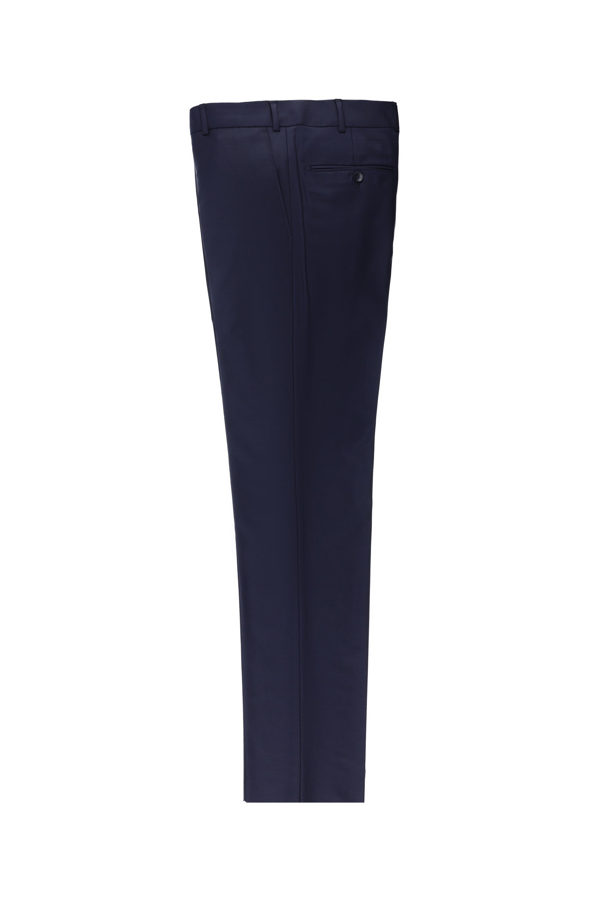 Koyu Lacivert Slim Fit Dar Kesim Yünlü Klasik Kumaş Pantolon