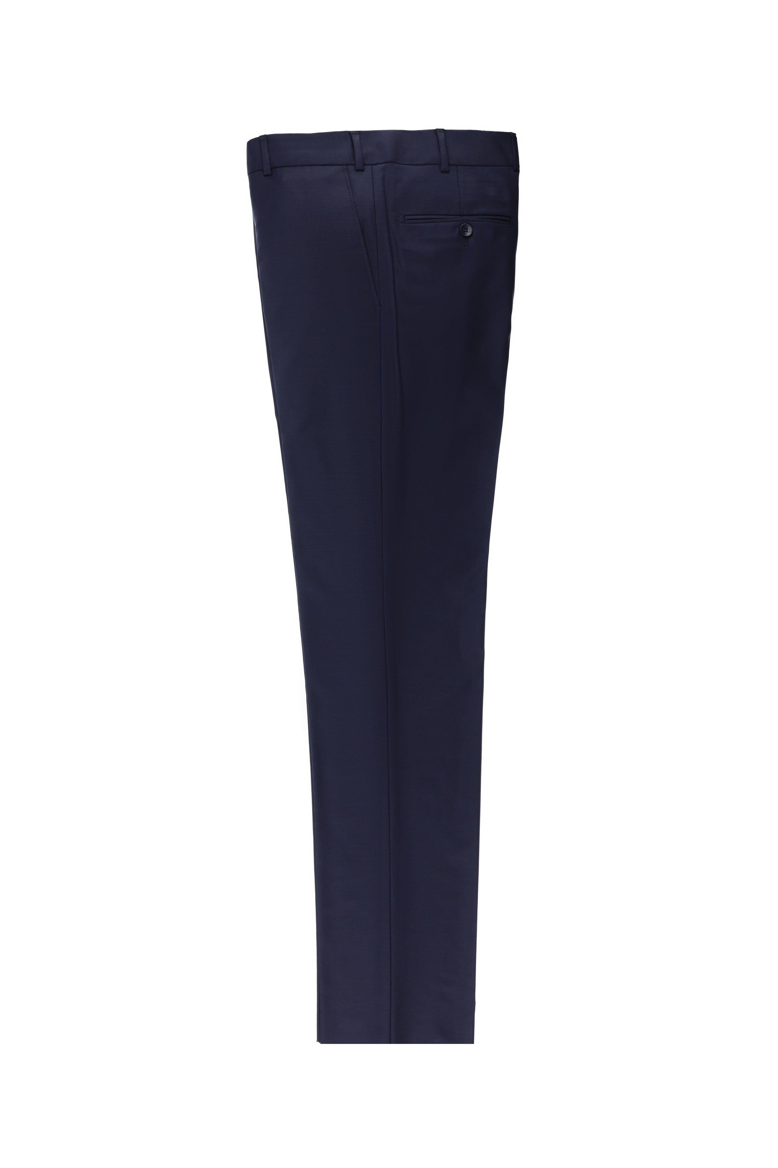Koyu Lacivert Slim Fit Dar Kesim Yünlü Klasik Kumaş Pantolon