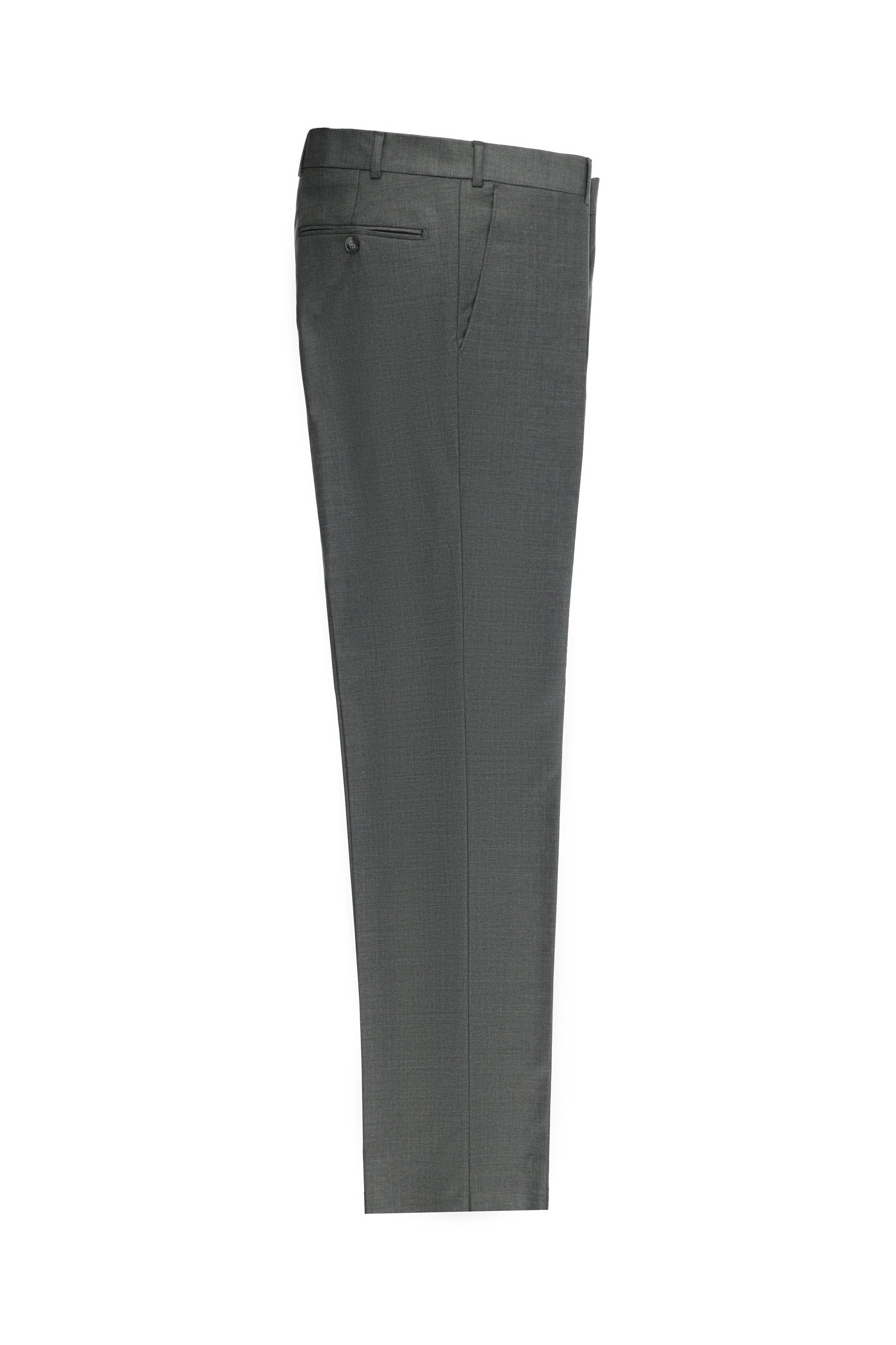 Orta Füme Slim Fit Dar Kesim Yünlü Klasik Kumaş Pantolon