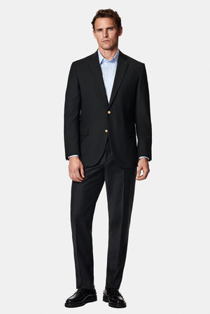 Siyah 4 Drop Relaxed Fit Rahat Kesim Yünlü Klasik Kuma? Pantolon