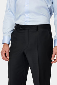 Siyah 6 Drop Regular Fit Standart Kesim Yünlü Klasik Kumaş Pantolon