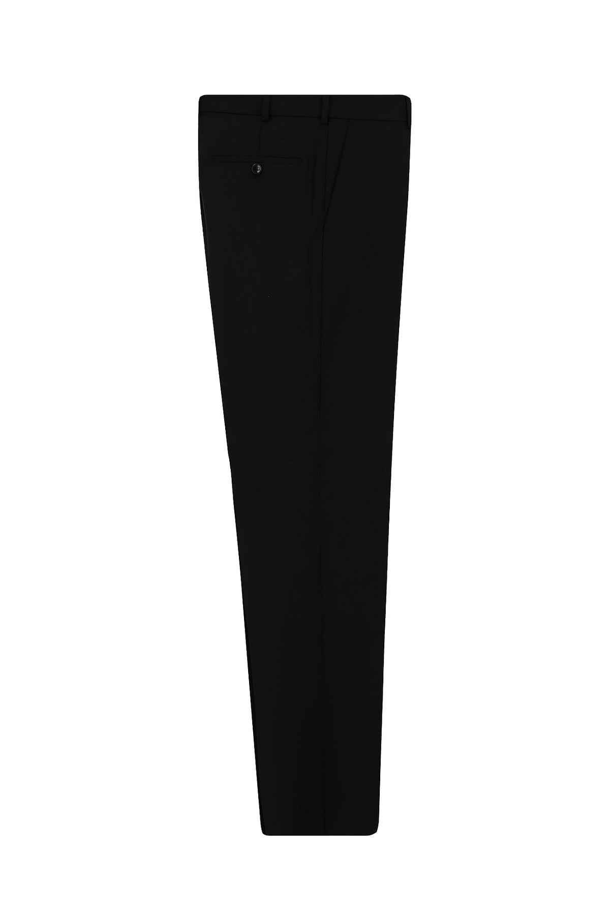 Siyah 7 Drop Slim Fit Dar Kesim Yünlü Klasik Kumaş Pantolon
