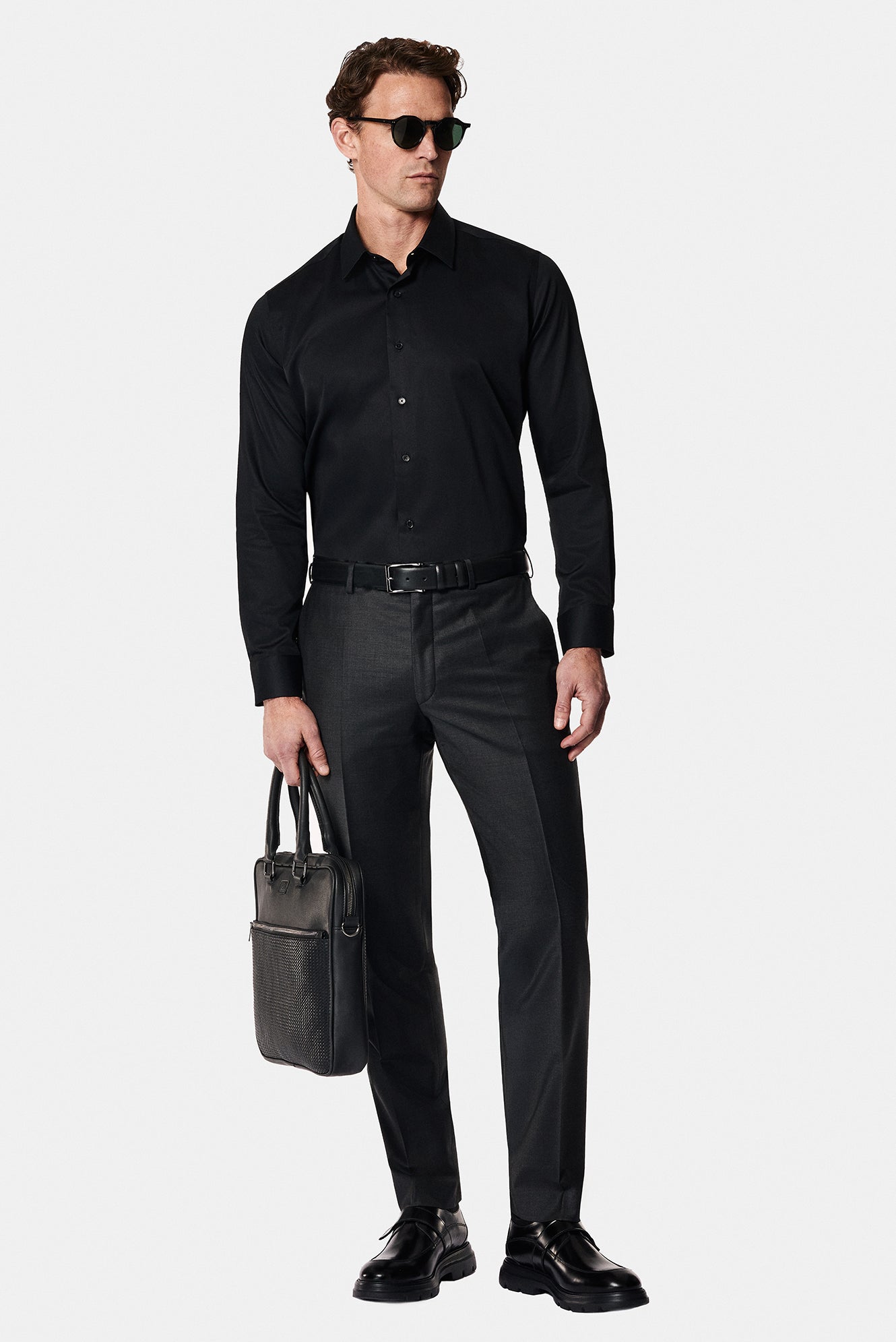 Koyu Füme 4 Drop Relaxed Fit Rahat Kesim Yünlü Klasik Kuma? Pantolon-Abdullah Ki??l?