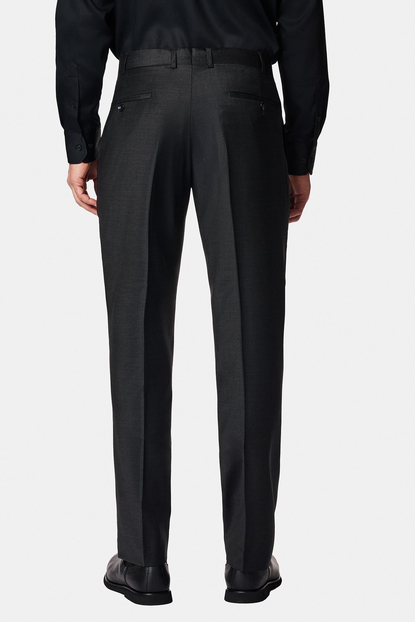 Koyu Füme 4 Drop Relaxed Fit Rahat Kesim Yünlü Klasik Kuma? Pantolon-Abdullah Ki??l?