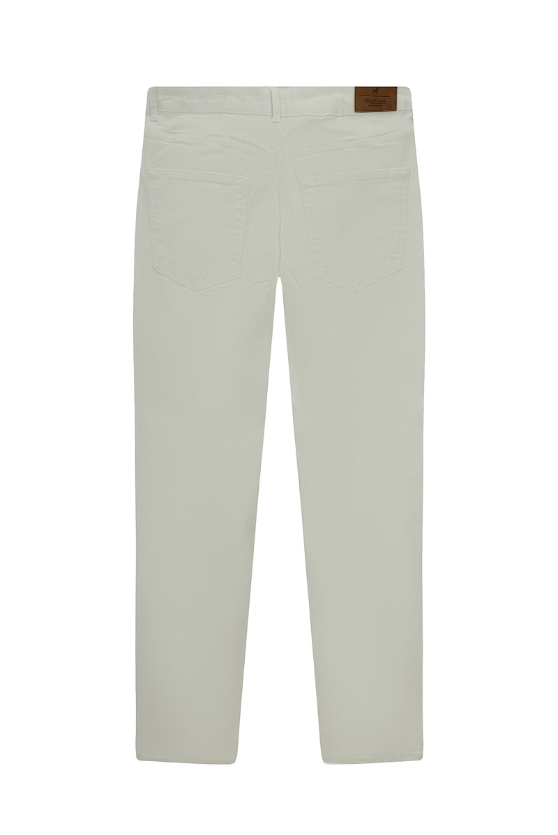 Kırık Beyaz 6 Drop Regular Fit Standart Kesim Lyocell Likralı Denim Look Pantolon