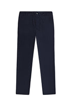 Orta Lacivert Super Slim Fit Ekstra Dar Kesim Yünlü Beli Lastikli İpli Pantolon