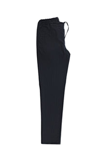 Koyu Lacivert Super Slim Fit Ekstra Dar Kesim Yünlü Beli Lastikli İpli Pantolon