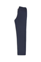 Aç?k Lacivert 7 Drop Slim Fit Dar Kesim Keten Kar???ml? Klasik Kuma? Pantolon-Abdullah Ki??l?