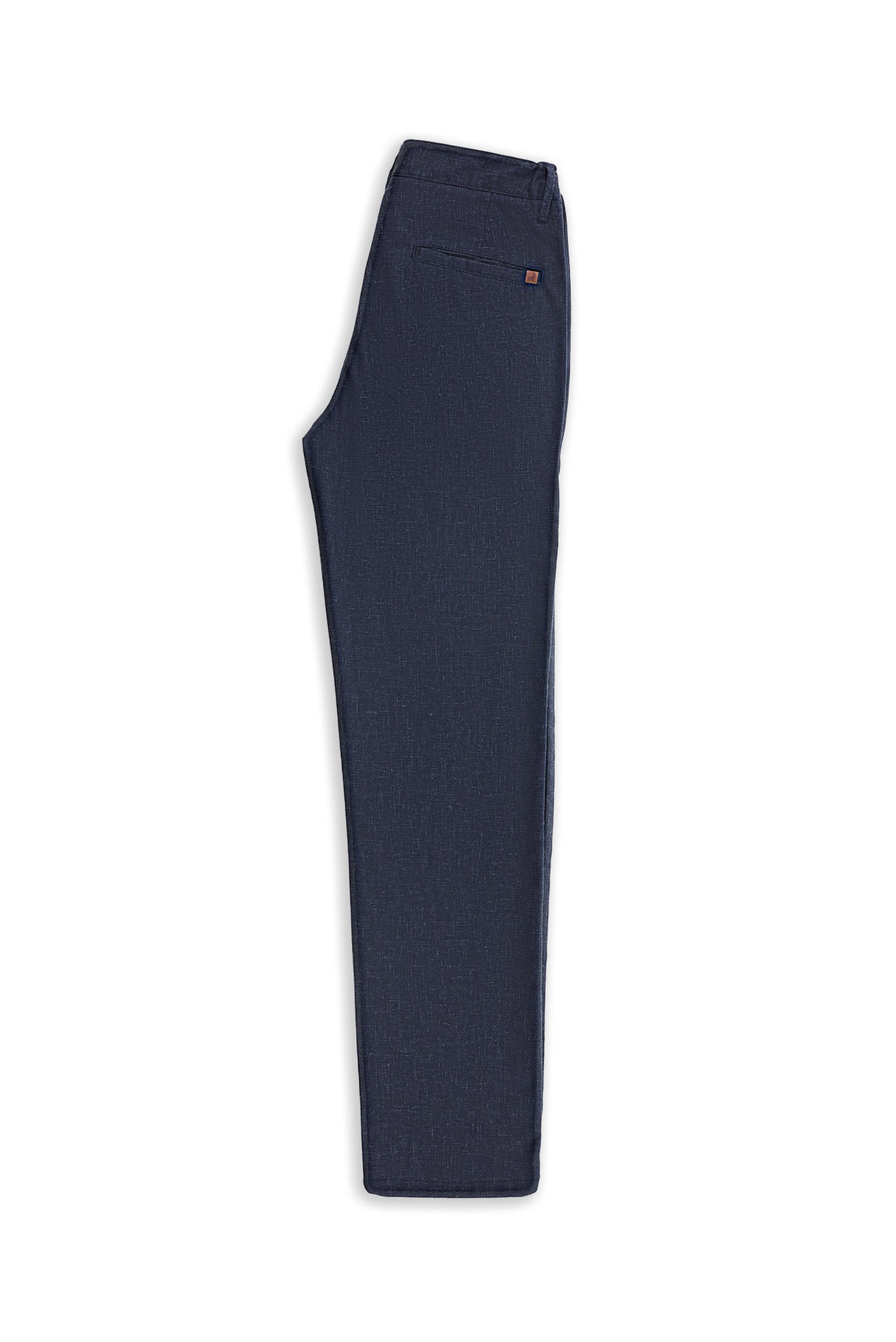Aç?k Lacivert 7 Drop Slim Fit Dar Kesim Keten Kar???ml? Klasik Kuma? Pantolon-Abdullah Ki??l?