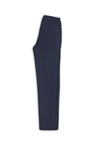Aç?k Lacivert 7 Drop Slim Fit Dar Kesim Keten Kar???ml? Klasik Kuma? Pantolon-Abdullah Ki??l?