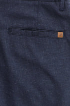 Aç?k Lacivert 7 Drop Slim Fit Dar Kesim Keten Kar???ml? Klasik Kuma? Pantolon-Abdullah Ki??l?