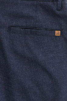 Aç?k Lacivert 7 Drop Slim Fit Dar Kesim Keten Kar???ml? Klasik Kuma? Pantolon-Abdullah Ki??l?