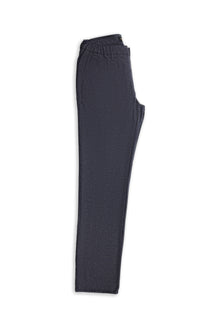 Orta Lacivert Slim Fit Dar Kesim Keten Karışımlı Klasik Kumaş Pantolon