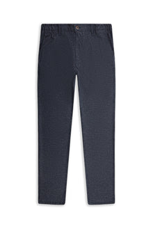 Koyu Lacivert Slim Fit Dar Kesim Keten Karışımlı Klasik Kumaş Pantolon