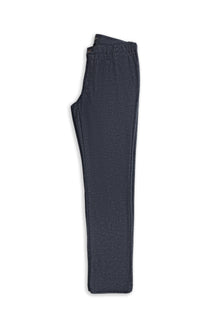 Koyu Lacivert Slim Fit Dar Kesim Keten Karışımlı Klasik Kumaş Pantolon