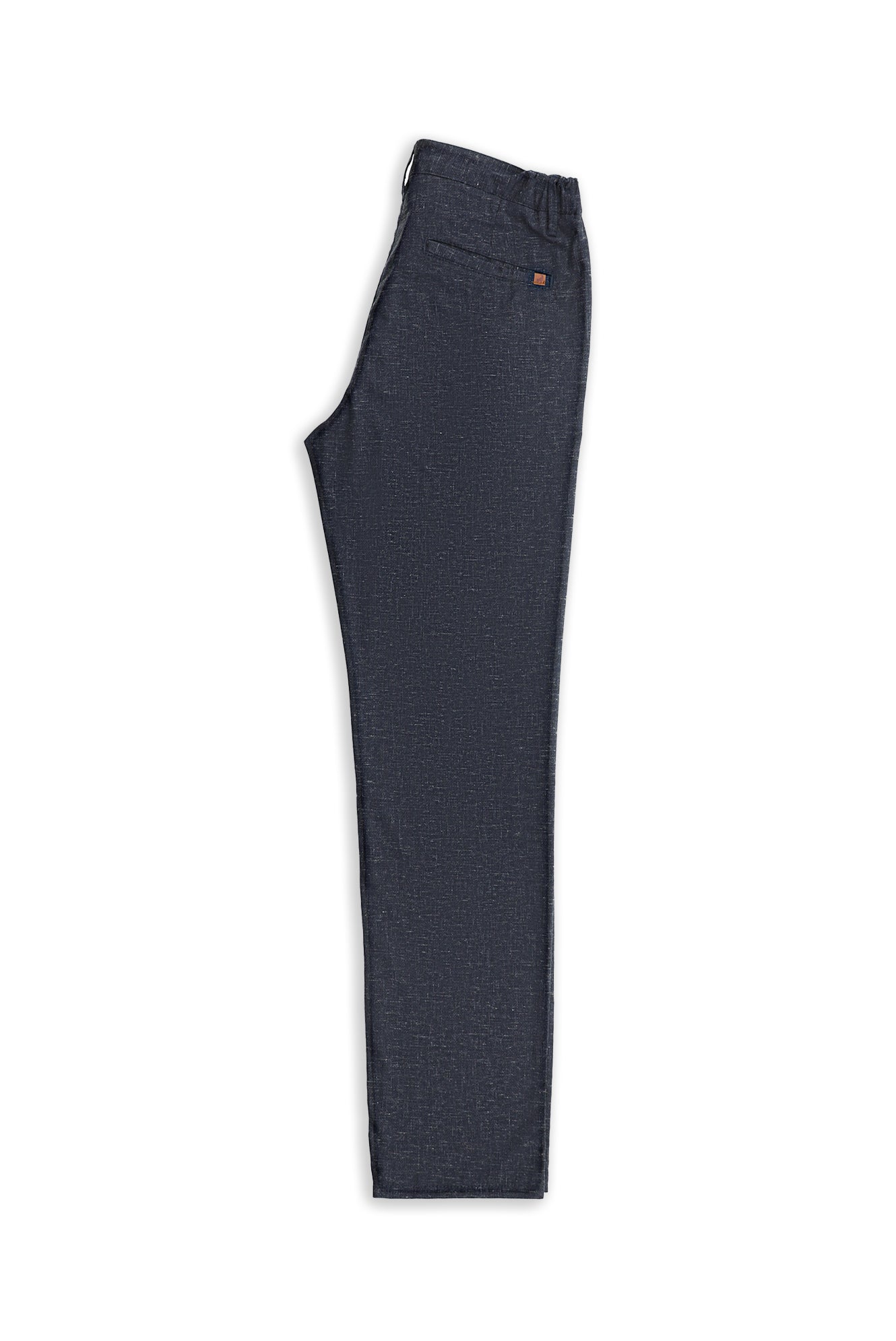 Koyu Lacivert Slim Fit Dar Kesim Keten Karışımlı Klasik Kumaş Pantolon