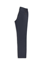 Koyu Lacivert Slim Fit Dar Kesim Keten Karışımlı Klasik Kumaş Pantolon