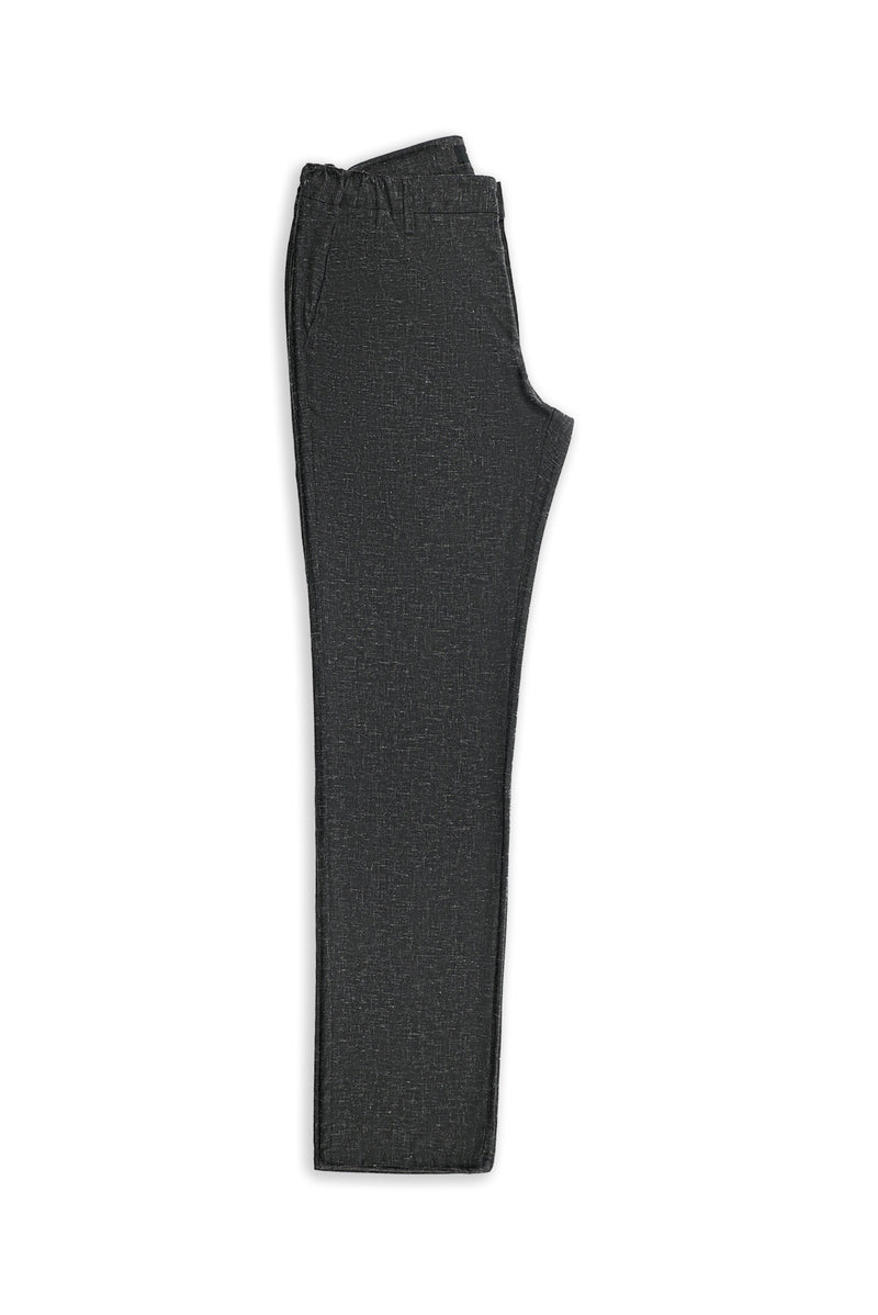 Orta Antrasit Slim Fit Dar Kesim Keten Karışımlı Klasik Kumaş Pantolon