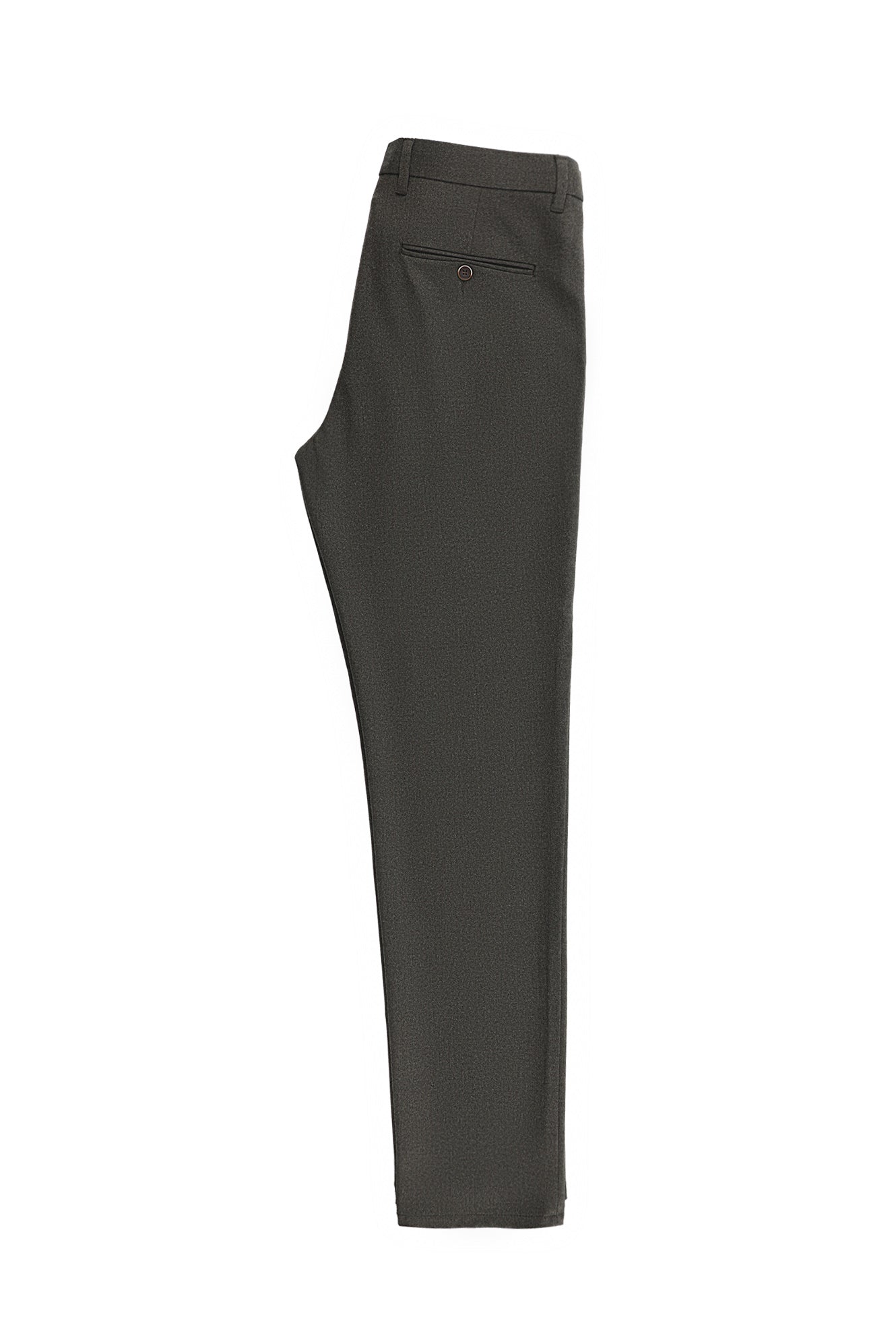 Koyu Kahve Slim Fit Dar Kesim Desenli Likralı Klasik Kumaş Pantolon