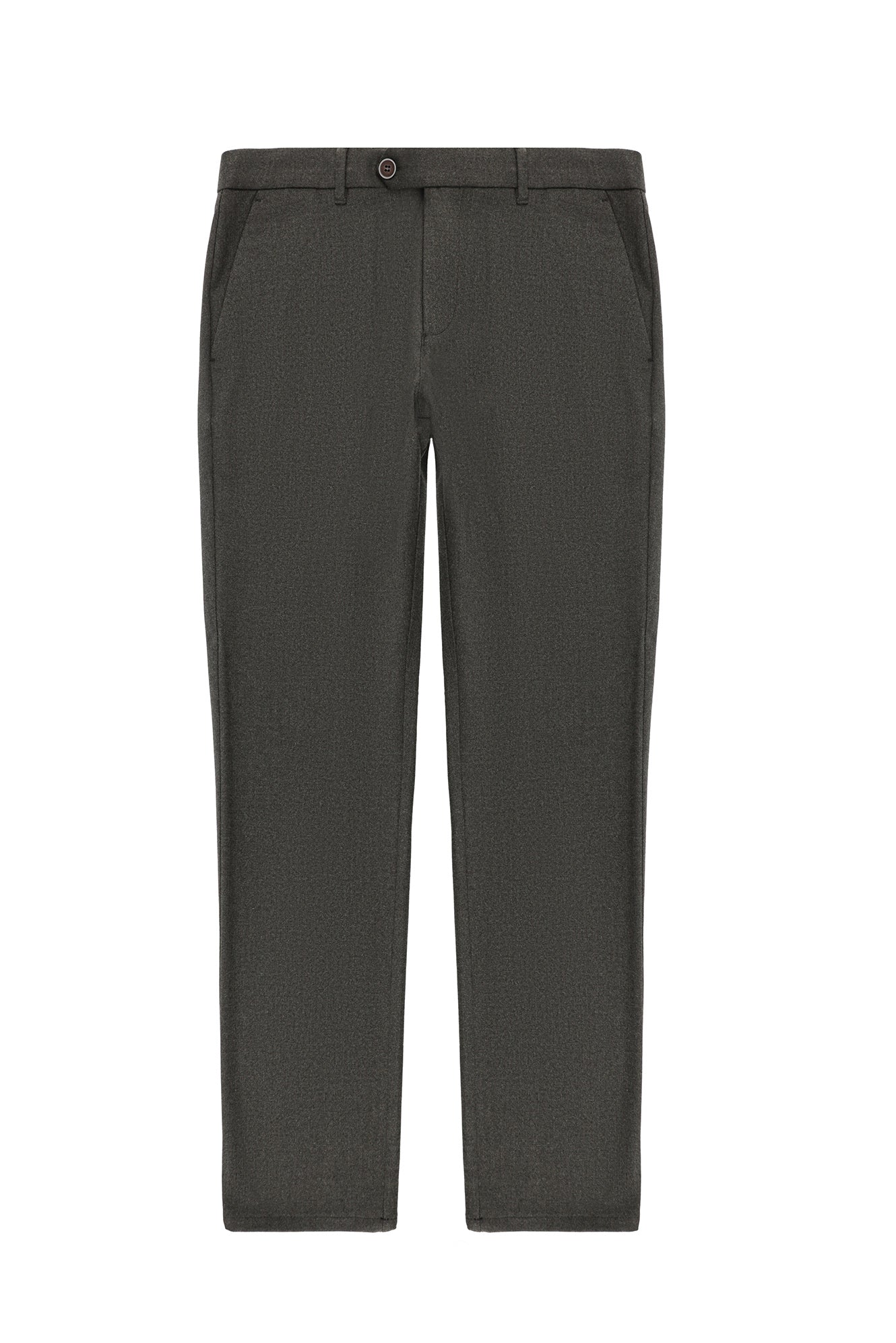 Koyu Kahve Slim Fit Dar Kesim Desenli Likralı Klasik Kumaş Pantolon