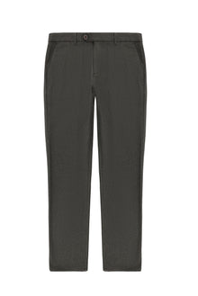 Koyu Kahve Slim Fit Dar Kesim Desenli Likralı Klasik Kumaş Pantolon