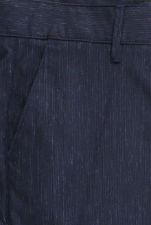 Orta Lacivert Likralı Desenli Klasik Kumaş Pantolon