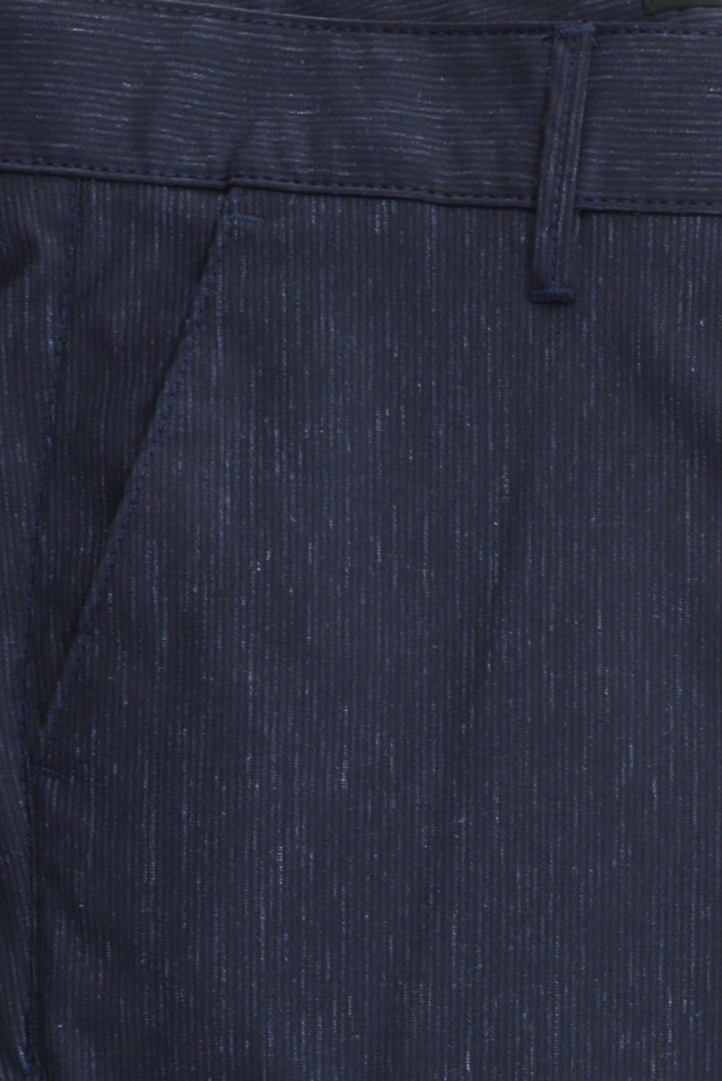 Orta Lacivert Likralı Desenli Klasik Kumaş Pantolon