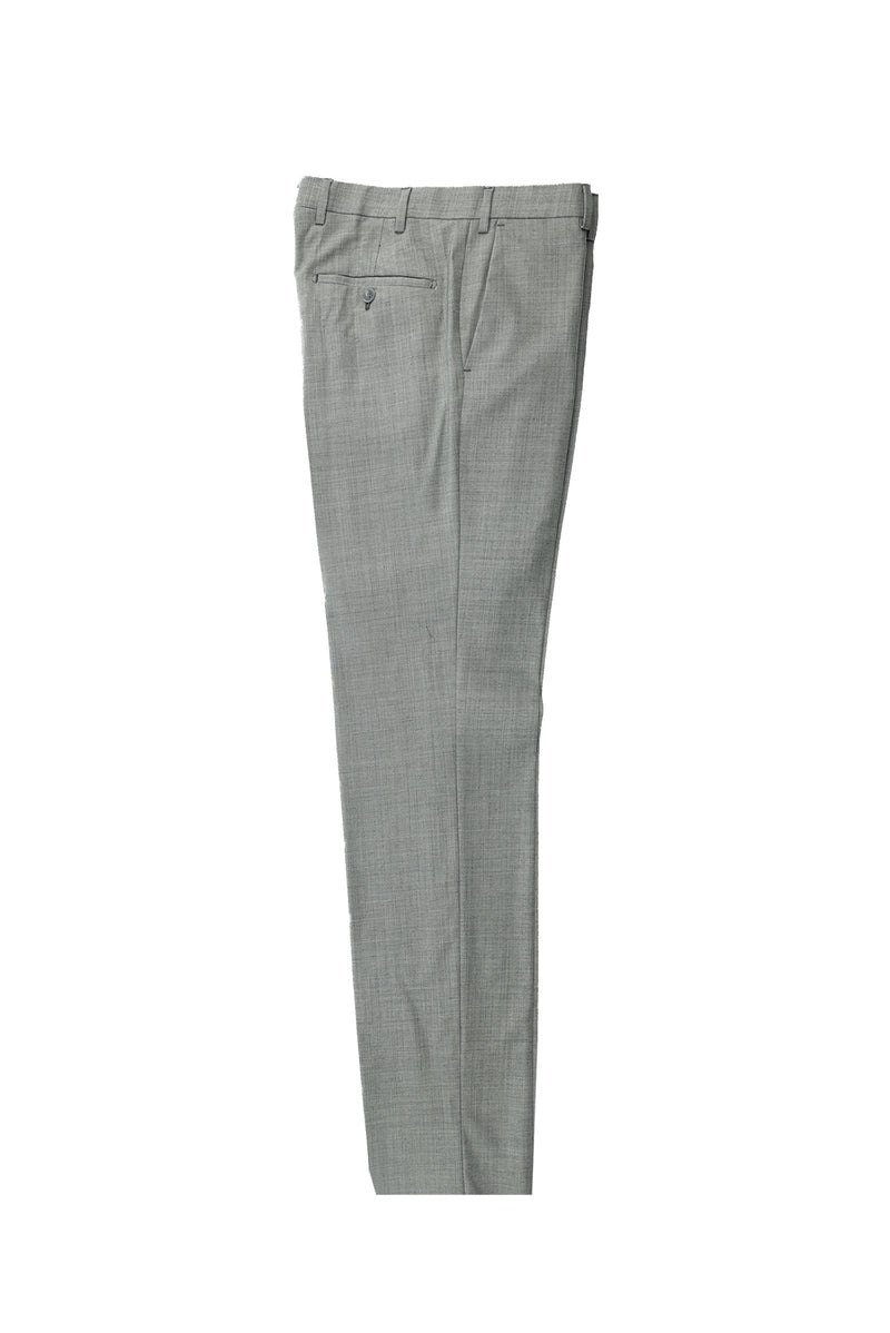Açık Gri Slim Fit Dar Kesim Yünlü Klasik Kumaş Pantolon