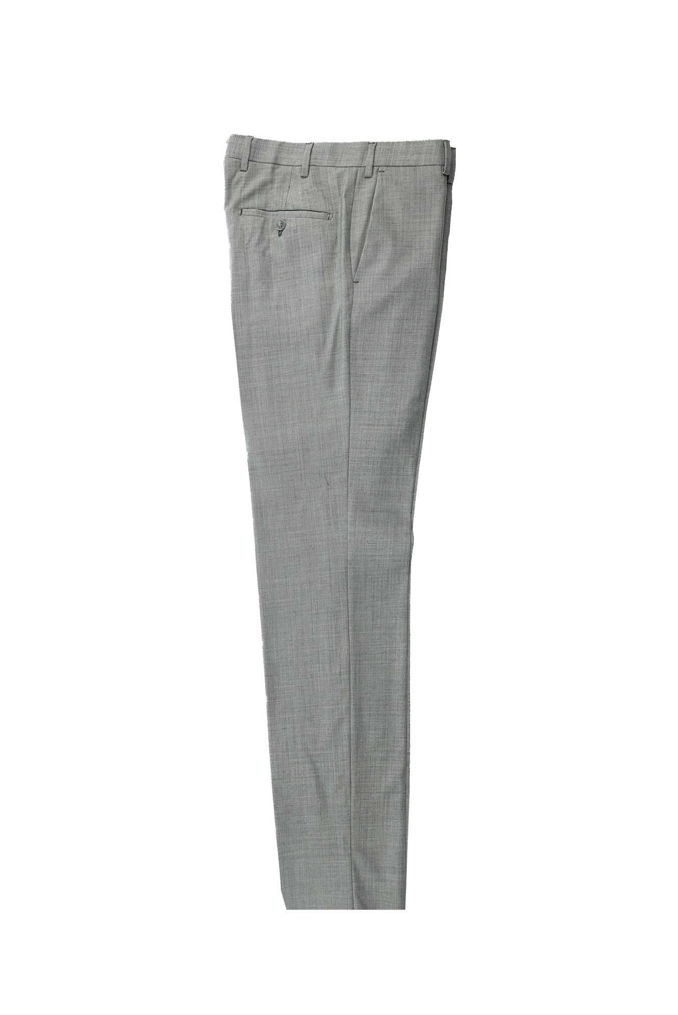 Açık Gri Slim Fit Dar Kesim Yünlü Klasik Kumaş Pantolon