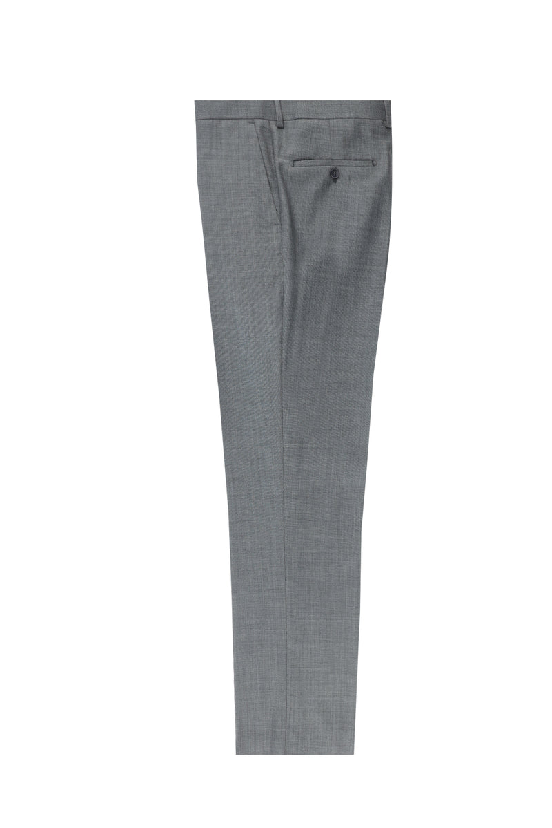 Orta Gri Regular Fit Yünlü Klasik Kumaş Pantolon
