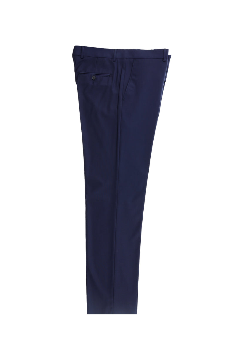Orta Lacivert 4 Drop Relaxed Fit Rahat Kesim Yünlü Klasik Kuma? Pantolon-Abdullah Ki??l?
