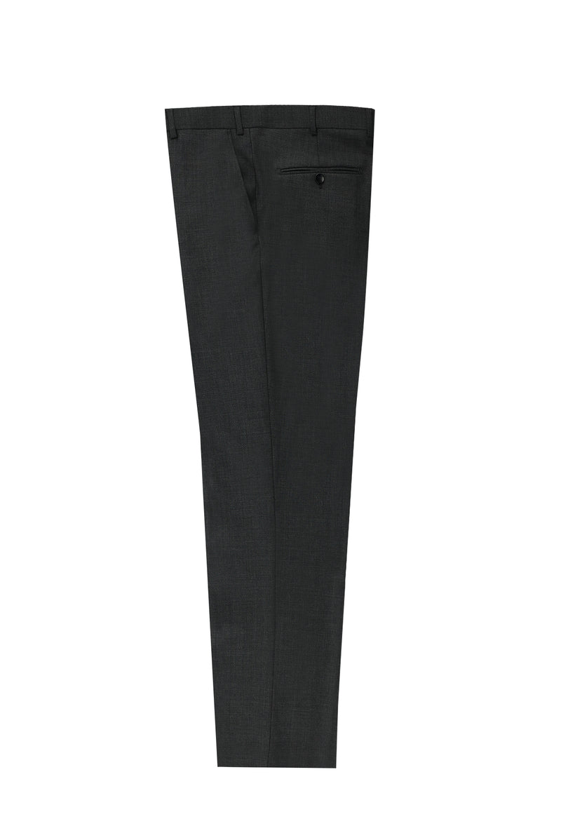 Koyu Füme Regular Fit Yünlü Klasik Kumaş Pantolon