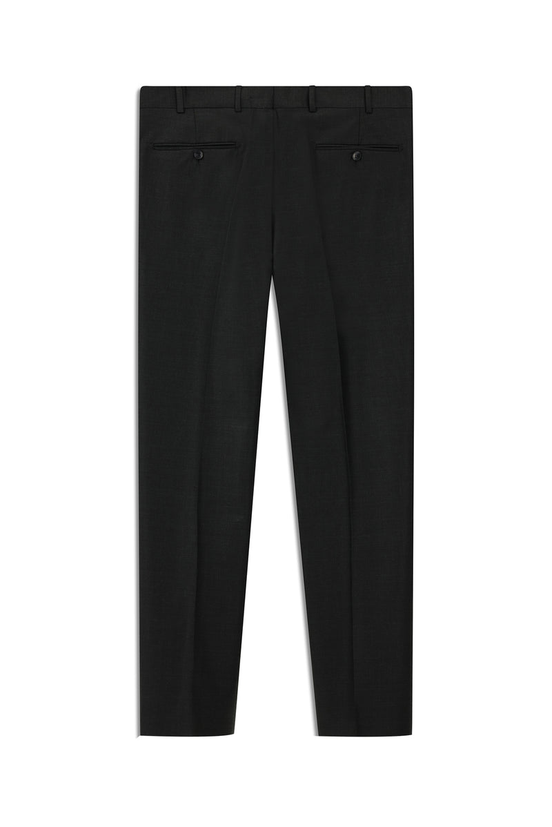 Koyu Antrasit Slim Fit Dar Kesim Yünlü Klasik Kumaş Pantolon