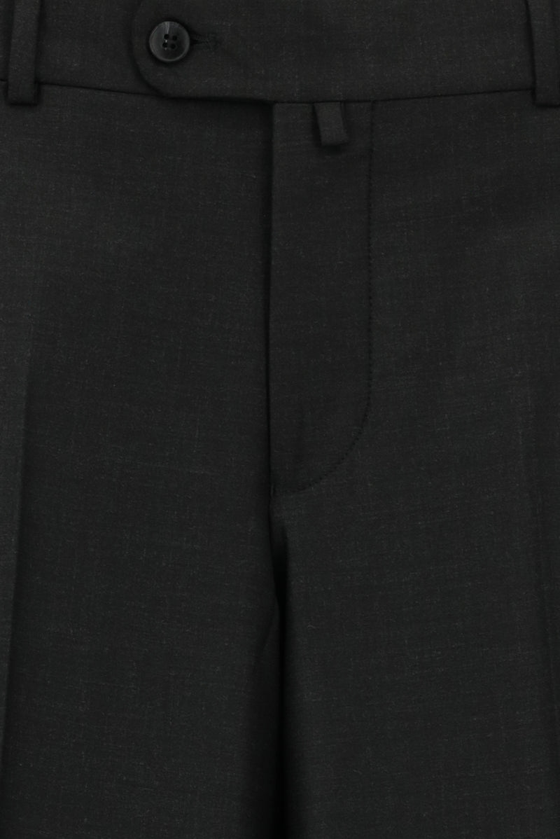 Koyu Antrasit Slim Fit Dar Kesim Yünlü Klasik Kumaş Pantolon