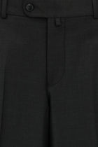 Koyu Antrasit Slim Fit Dar Kesim Yünlü Klasik Kumaş Pantolon