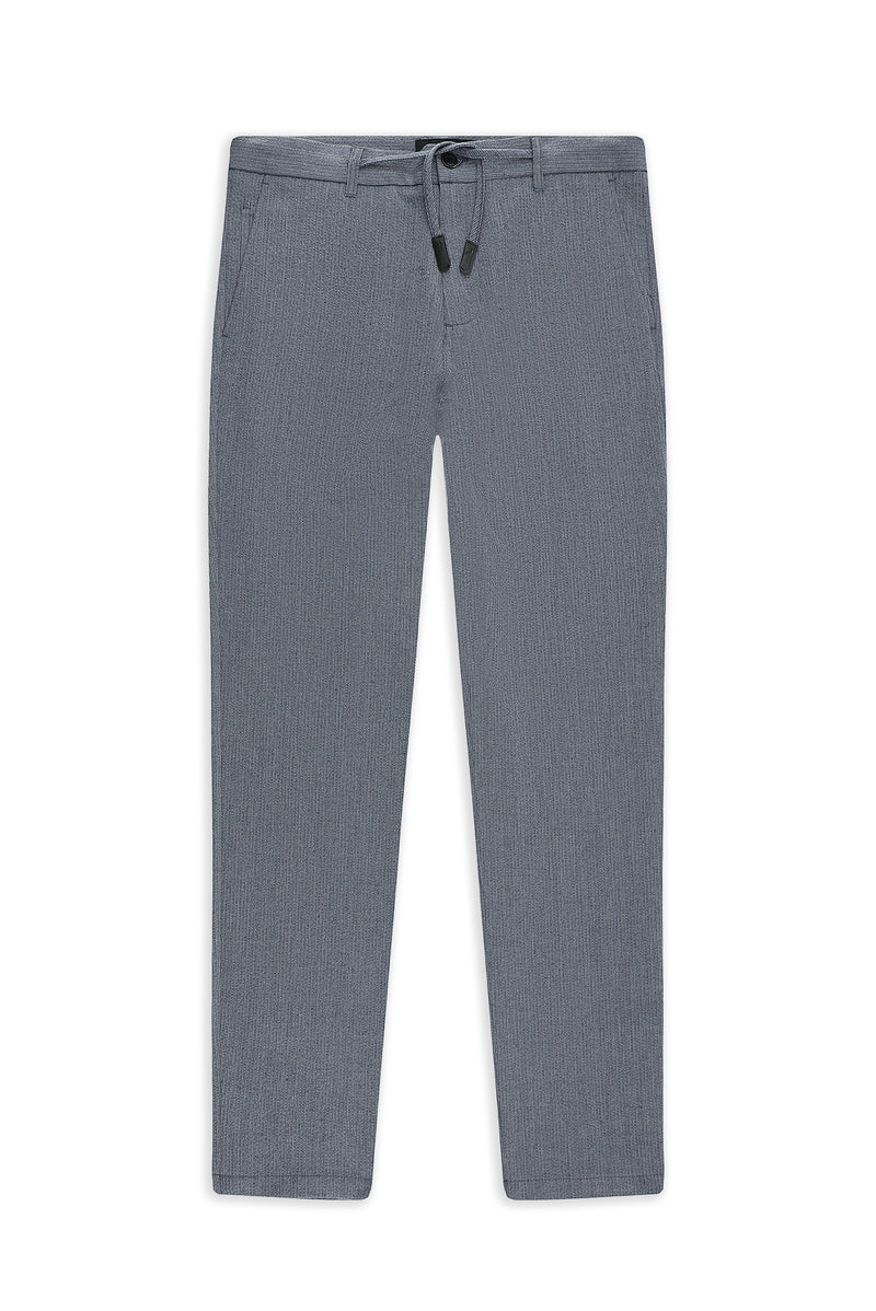 Koyu Füme 6 Drop Regular Fit Standart Kesim Beli İpli Likralı Gofre Klasik Kumaş Pantolon