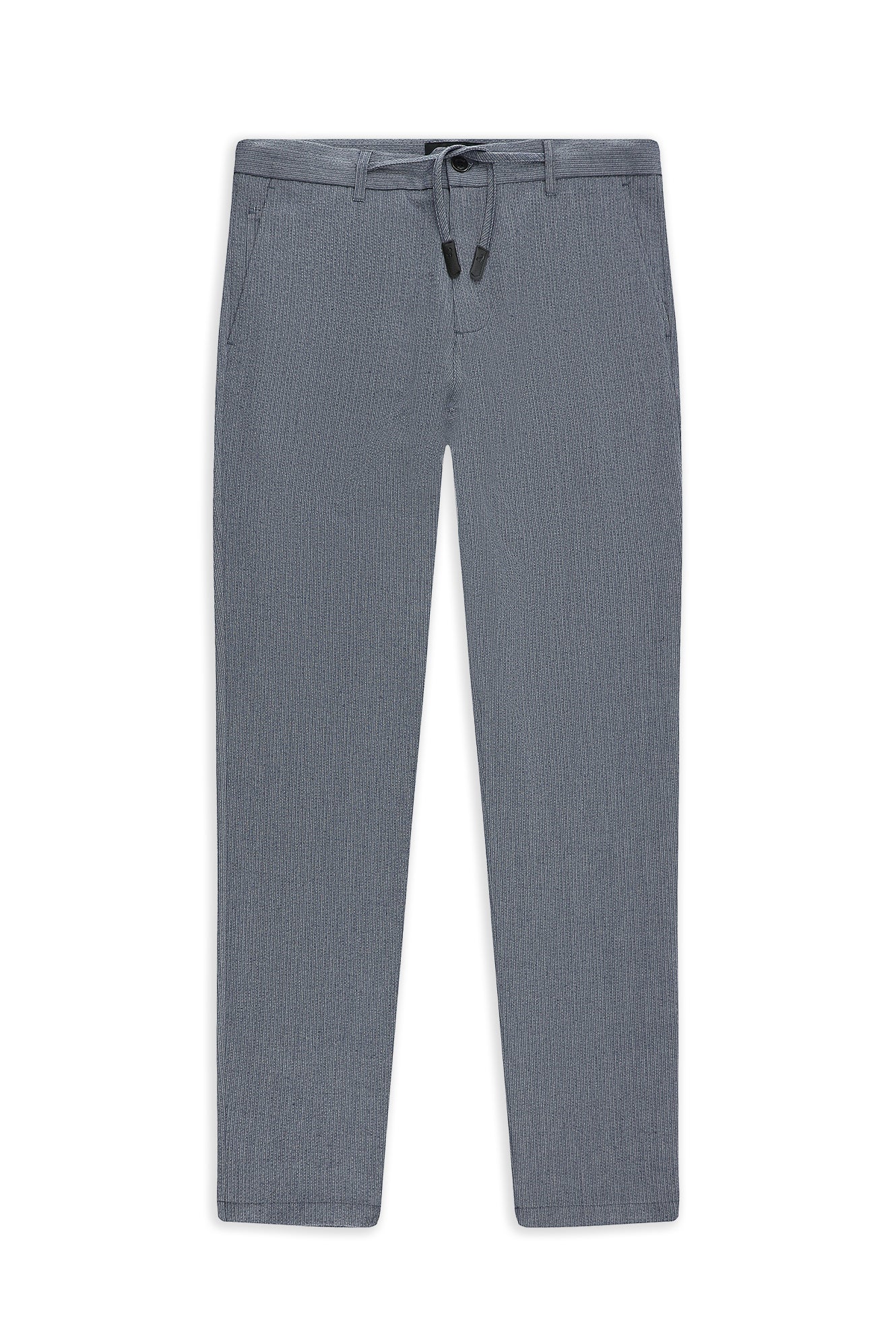 Koyu Füme Regular Fit Beli İpli Likralı Gofre Klasik Kumaş Pantolon