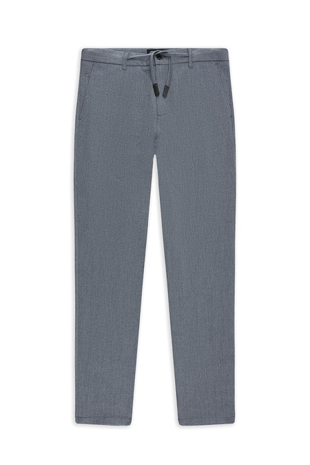 Koyu Füme Regular Fit Beli İpli Likralı Gofre Klasik Kumaş Pantolon