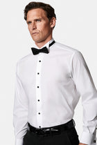 Beyaz Ata Yaka Klasik Pamuklu Esnek Gömlek