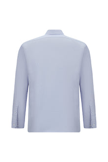 Açık Mavi Uzun Kol Slim Fit Dar Kesim Oxford Pamuk Gömlek