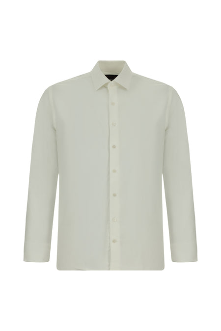 Beyaz Uzun Kol Slim Fit Dar Kesim Oxford Pamuk Gömlek