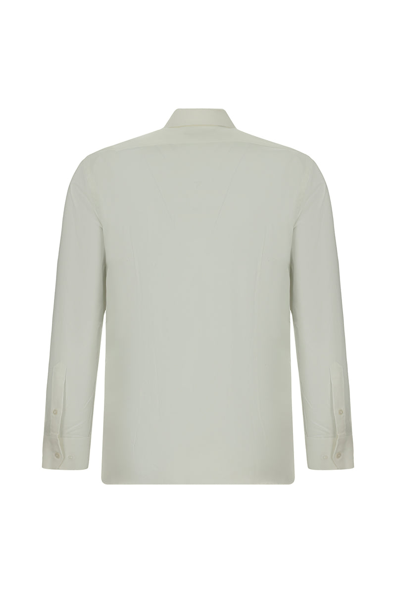 Beyaz Uzun Kol Slim Fit Dar Kesim Oxford Pamuk Gömlek